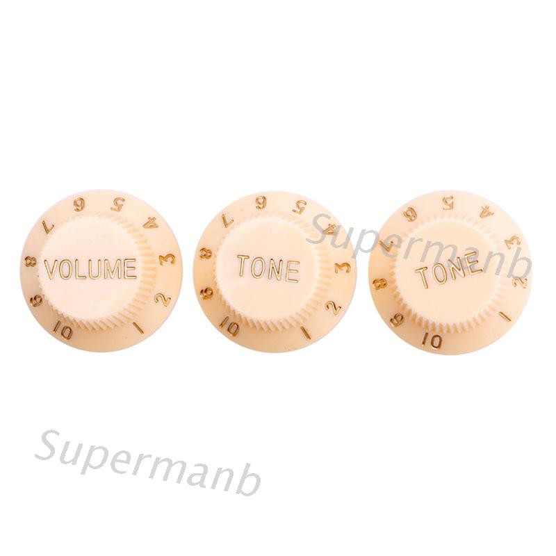 SUP Retro Style 1 Volume 2 Tone Knob Button Guitar Control Knobs For FD ST Cream
