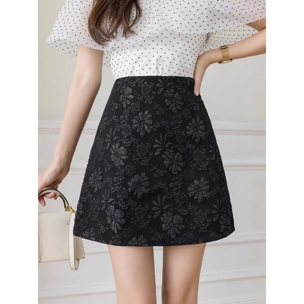 Chân váy chữ A vải gấm sang chảnh, chân váy ngắn công sở 2 lớp có quần trong [Quảng Châu cao cấp] | BigBuy360 - bigbuy360.vn