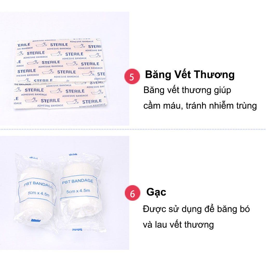 [Mã LIFEXANH03 giảm 10% đơn 500K] Túi Y Tế Mini First Aid Kit Dụng Cụ Cá Nhân Sơ Cứu Khi Đi Du Lịch