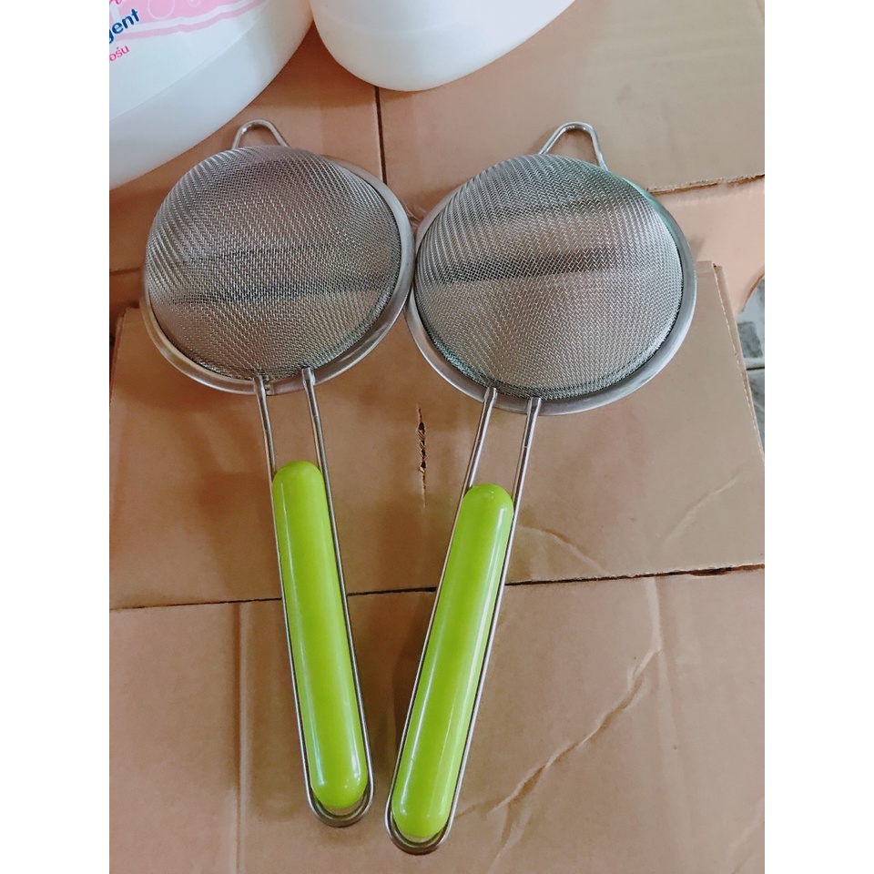 Ray lọc cháo và nước cốt inox Bam House cán nhựa xanh đường kính 14cm cao cấp RCX02 - Gia dụng bếp