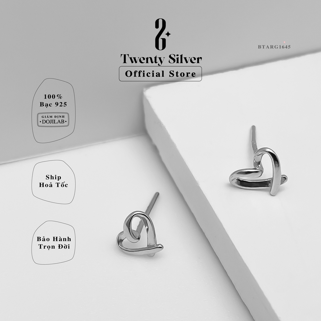 Khuyên Tai Bạc Nữ Trái Tim BTARG1645. Bông Tai Nữ Bạc 925 20Silver