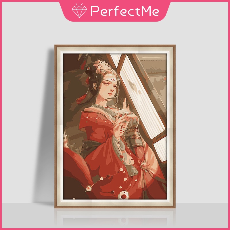 Tranh Đính Đá 30x40cm Kèm Phụ Kiện Tự Làm Hình Cô Gái Xinh Xắn Dùng Trang Trí