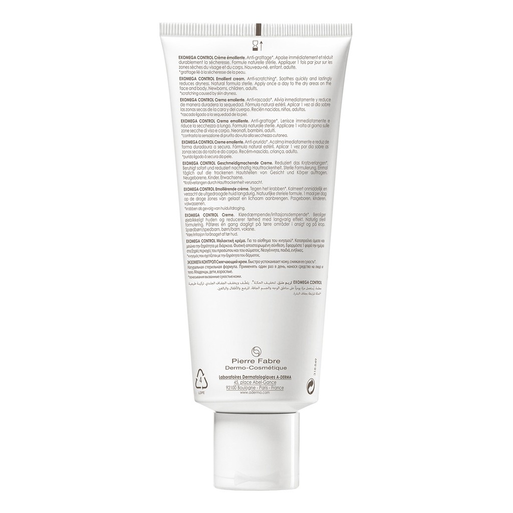 A-DERMA Kem dưỡng cho da khô, rất khô, viêm da cơ địa EXOMEGA CONTROL EMOLLIENT CREAM 200ML | BigBuy360 - bigbuy360.vn