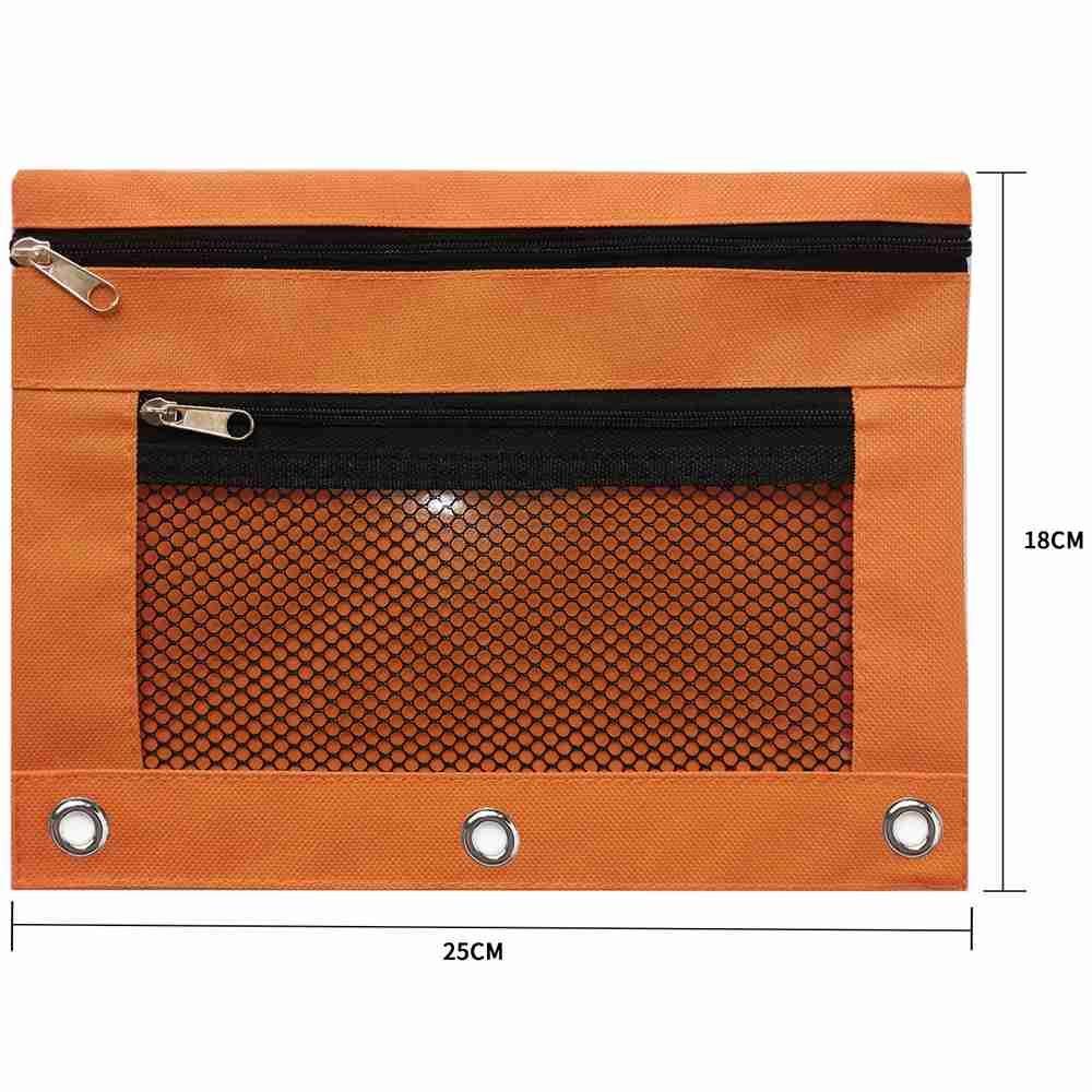 Túi Đựng Bút Bằng Vải Oxford Hai Ngăn Có Khóa Kéo