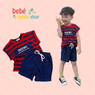 Set bộ sát nách bé trai thun cotton siêu ngầu