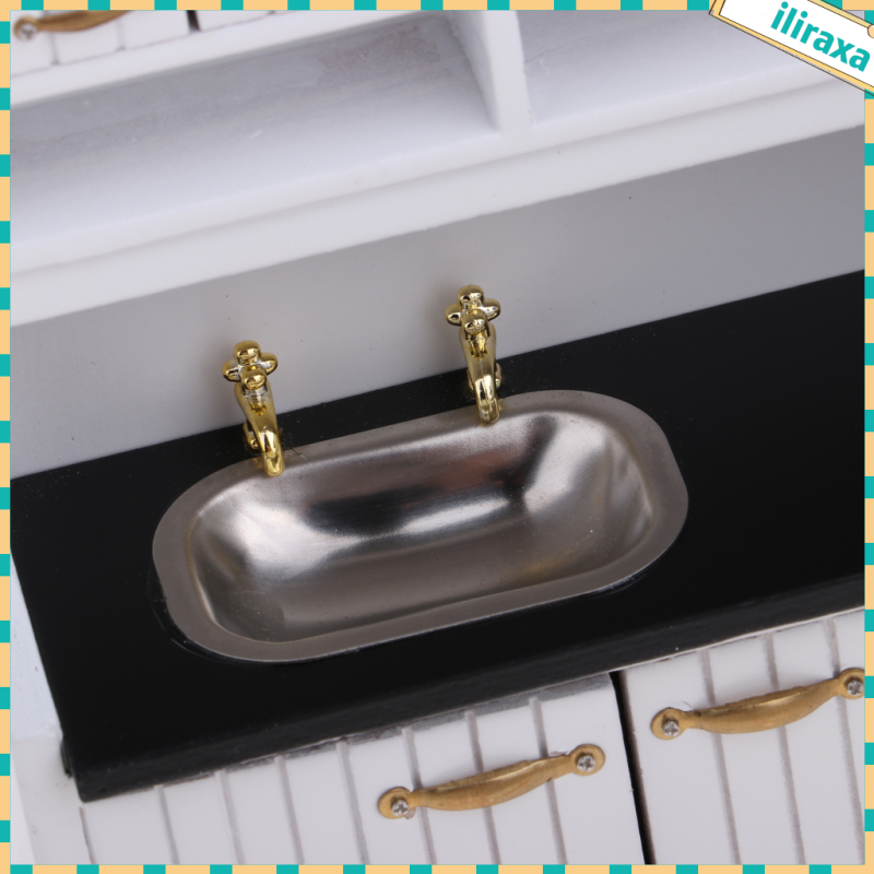 Đồ trang trí Tủ Bếp Bằng Gỗ Tỉ Lệ 1 / 12 Dùng Trang Trí Nhà Búp Bê