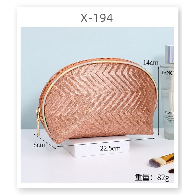 Túi Đựng Mỹ Phẩm Chống Thấm Nước Đính Ngọc Trai Thời Trang Âu Mỹ