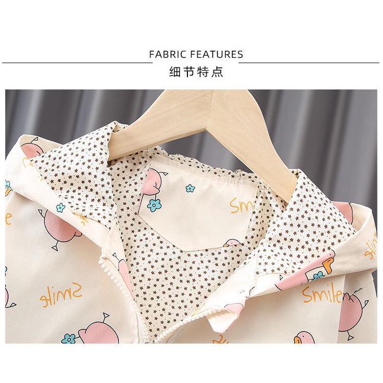 Áo Khoác Có Mũ Trùm Thời Trang Xuân Thu Hàn Quốc Mới 2022 Dành Cho Bé Gái