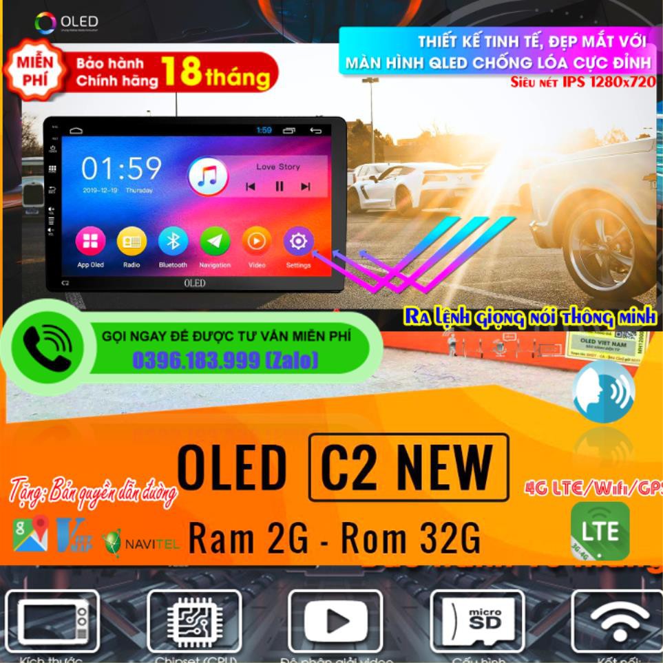 Màn hình Android OLED C2 New theo Land cruiser 2003   2008 kèm dưỡng và jack zin