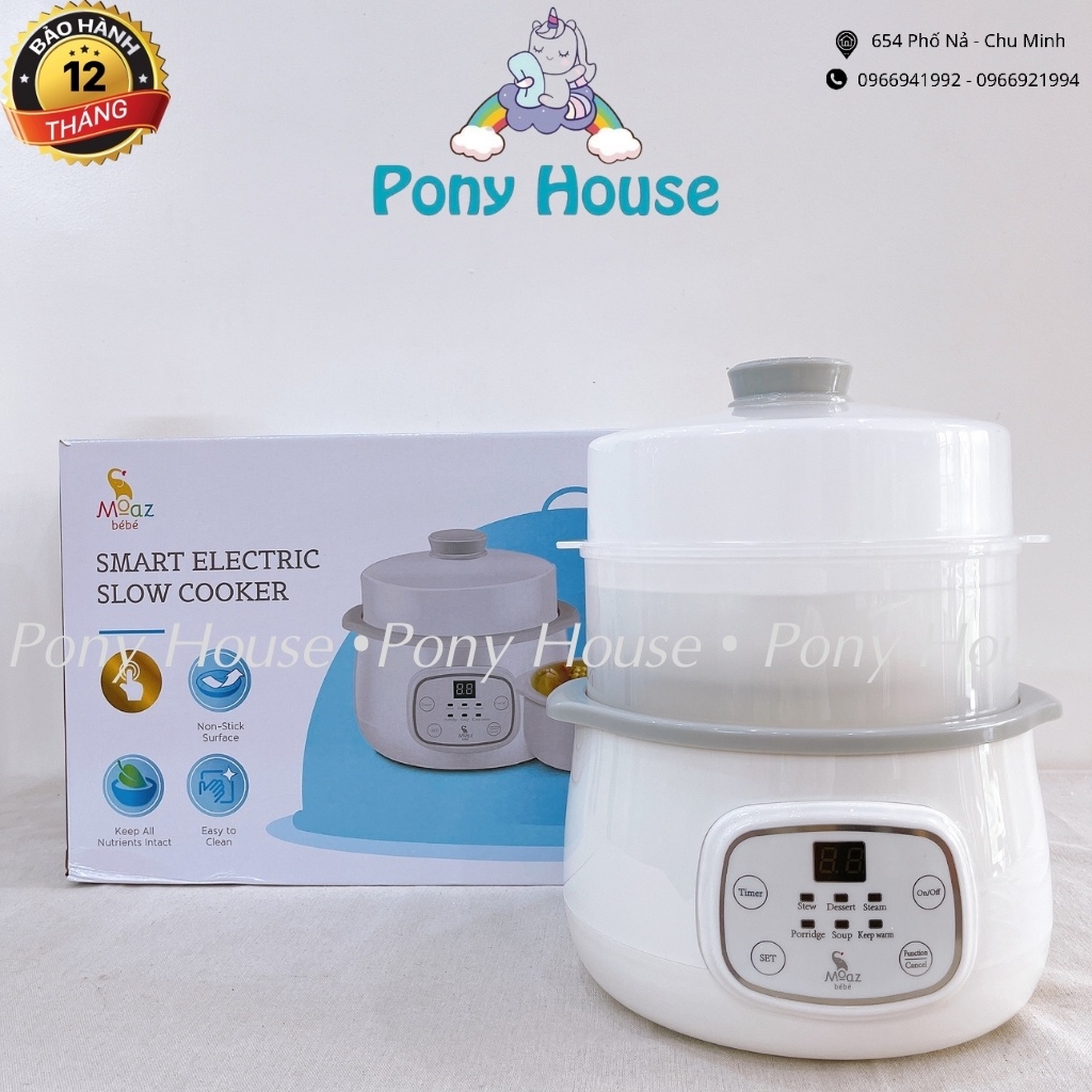 Nồi Nấu Cháo Chậm Moaz BéBé (MB-030) 1.5L - Ninh, Hầm Giúp Cháo Ngon, Mịn Sánh Nhuyễn Chính Hãng Bảo Hành 1 Năm