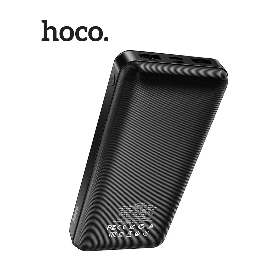 Pin dự phòng Hoco J72A pin 20000mAh sạc 5V/2A tích hợp đèn Led vật liệu PC chống cháy cao cấp