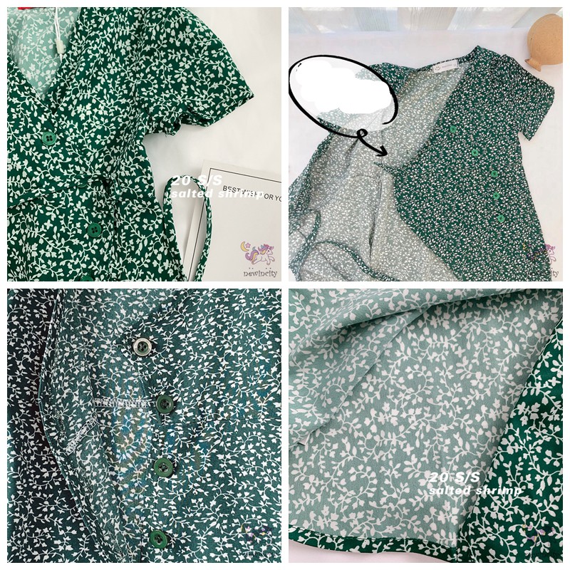 Đầm Nữ In Hoa Phong Cách Retro Xinh Xắn