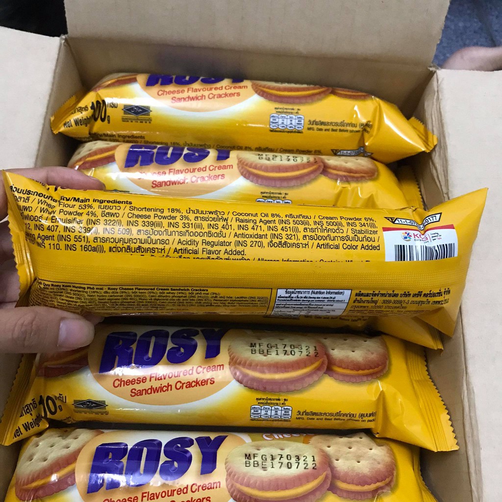 Bánh Quy Rosy Kem Hương Phô Mai Cây 100G