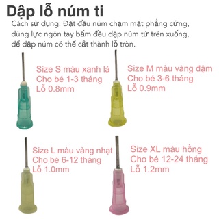 Đục lỗ núm ti , Dập lỗ núm ti, Đục lỗ núm bình sữa tăng size núm