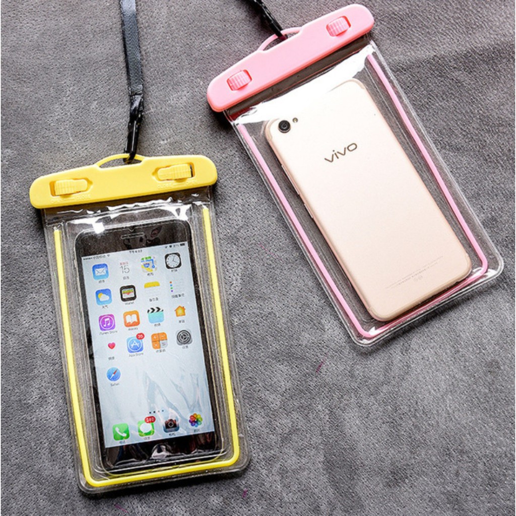 Túi đựng điện thoại chống nước có dây đeo (2 mặt trong suốt)