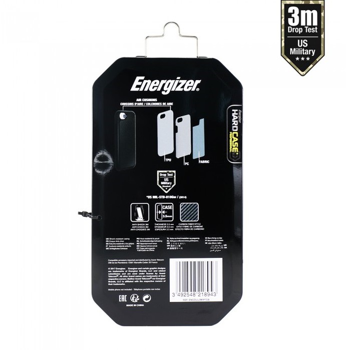 Ốp lưng Energizer Carbon chống sốc 3m cho iPhone 6/6S/7/8 - ENCOUL3MIP7CB