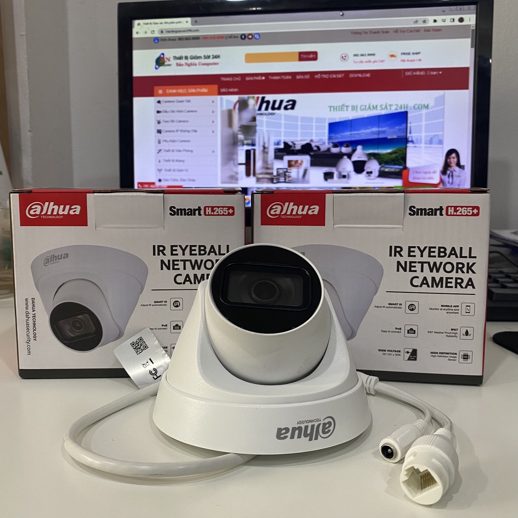 Camera IP Dahua dome DH-IPC HDW 1230T1P -S5, hồng ngoại 30 mét