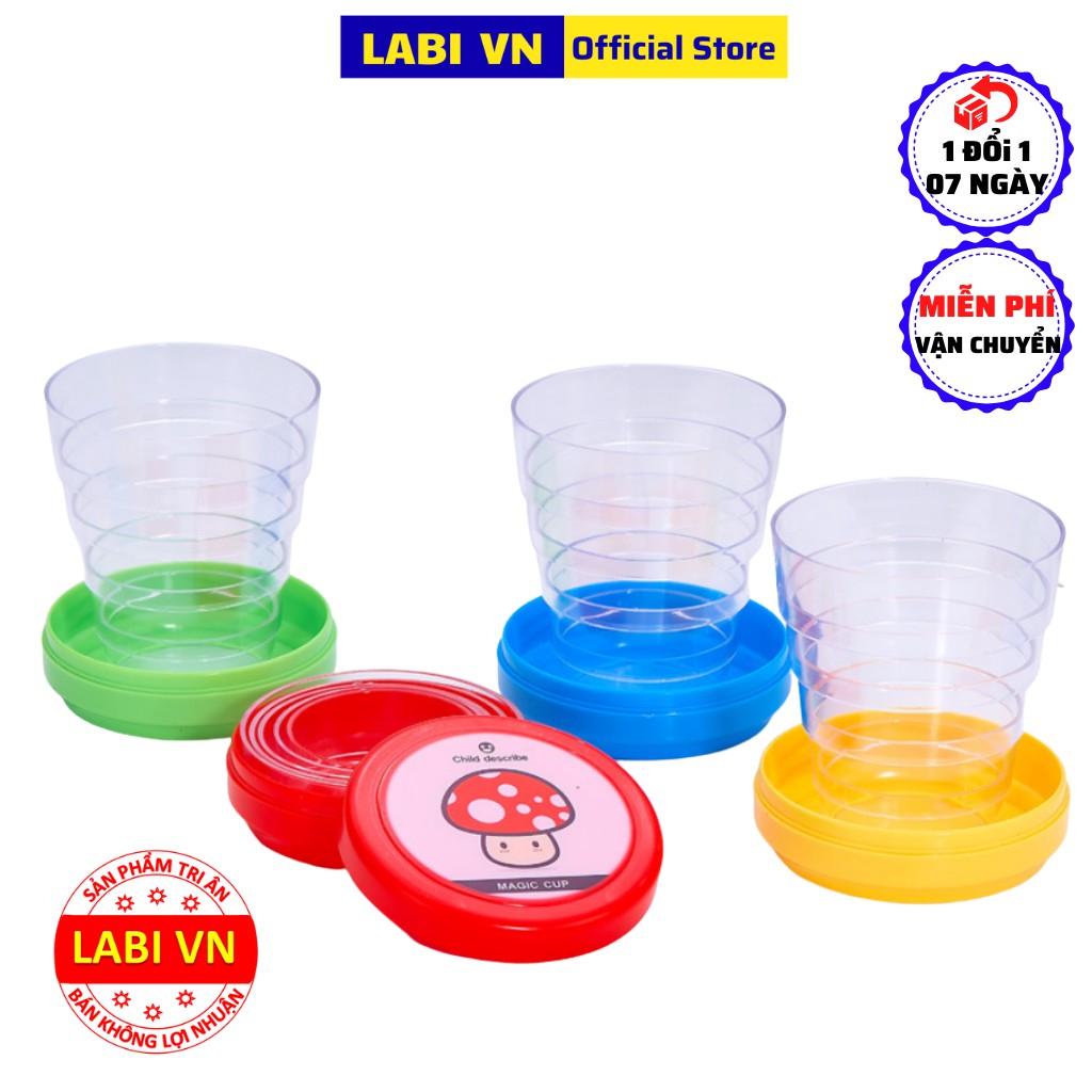 Cốc Uống Nước Ma Thuật LABI VN LB119 - Gấp Xếp Bỏ Túi Mang Theo Mọi Nơi Tiện Lợi - An Toàn Cho Sức Khỏe Cá Nhân