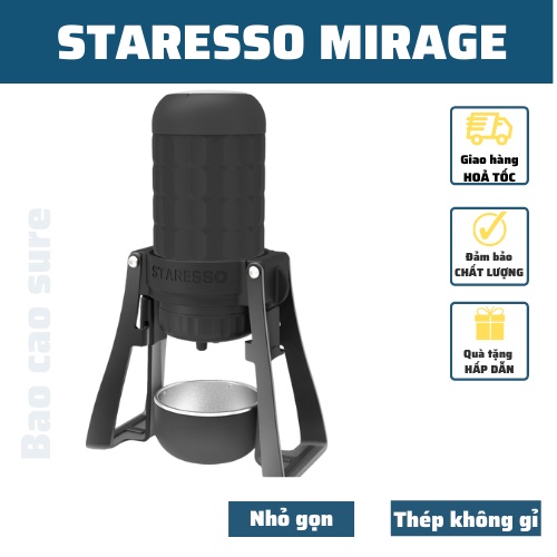 Máy Pha Cà Phê Mini STARESSO Mirage Pro 2021 chính hãng Espresso nguyên chất tặng kèm 100gr bột cafe Arabica