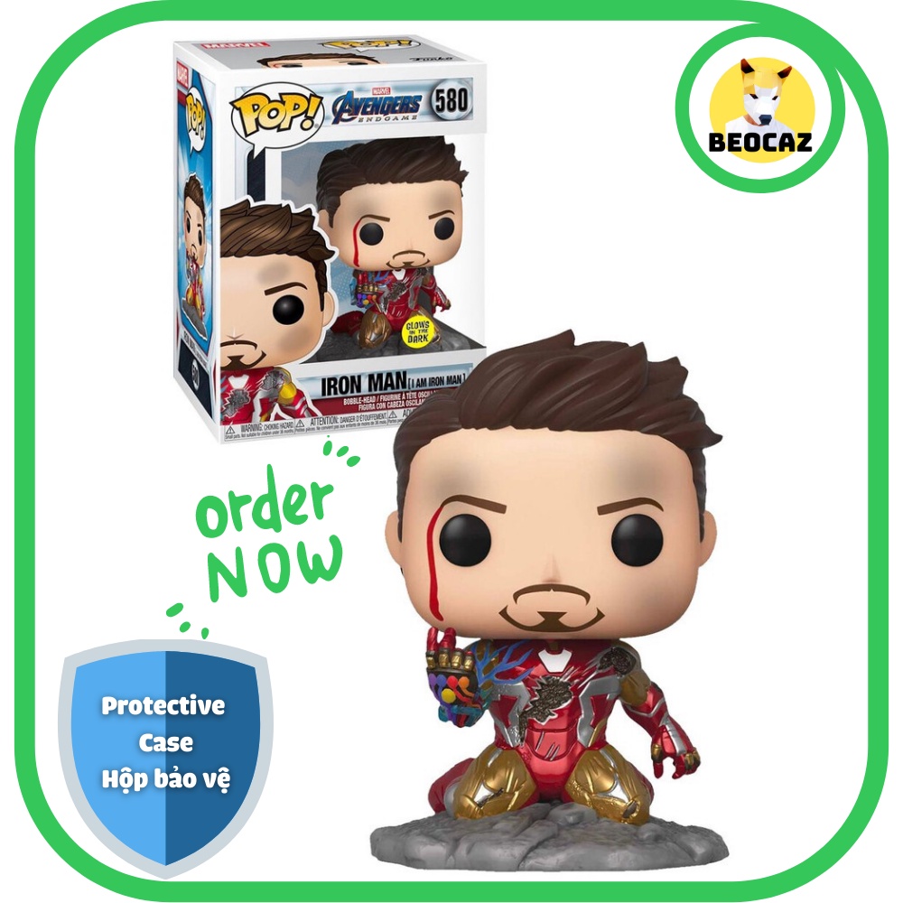 Mô hình Funko Unoff Nội địa Iron Man Tony Stark Avengers Biệt đội siêu anh hùng Người sắt No.520 - Đồ chơi Beocaz