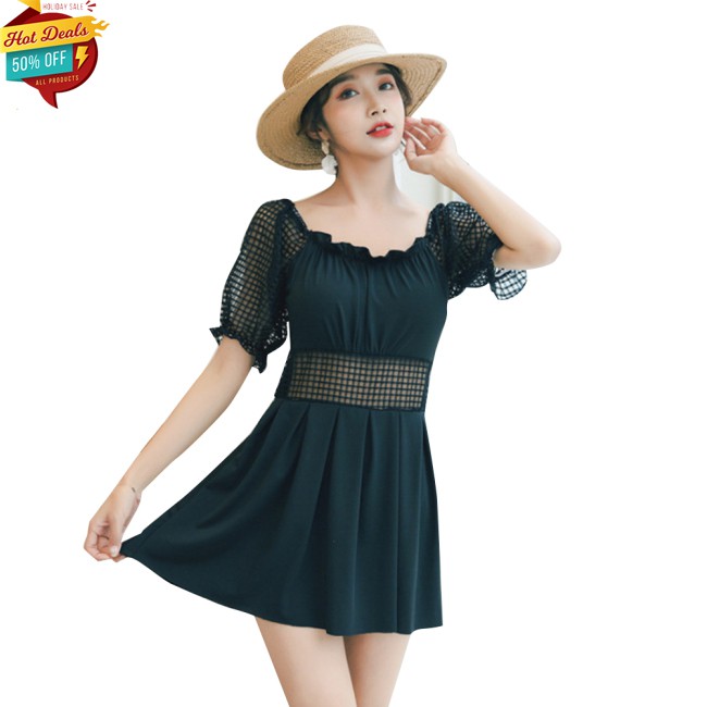 Đồ Bơi Một Mảnh Tay Ngắn Màu Trơn Gợi Cảm Cho Nữ | BigBuy360 - bigbuy360.vn