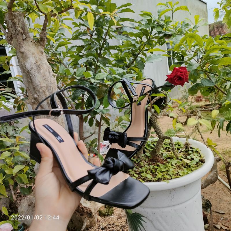 sandal bigsize dây quai chéo nơ (40-45)