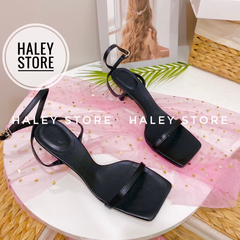 Giày sandal nữ HALEY STORE khoét eo thời trang quai ngang dây mảnh cài chéo mẫu mới tiện lợi rẻ bền đẹp tiểu thư cá tính