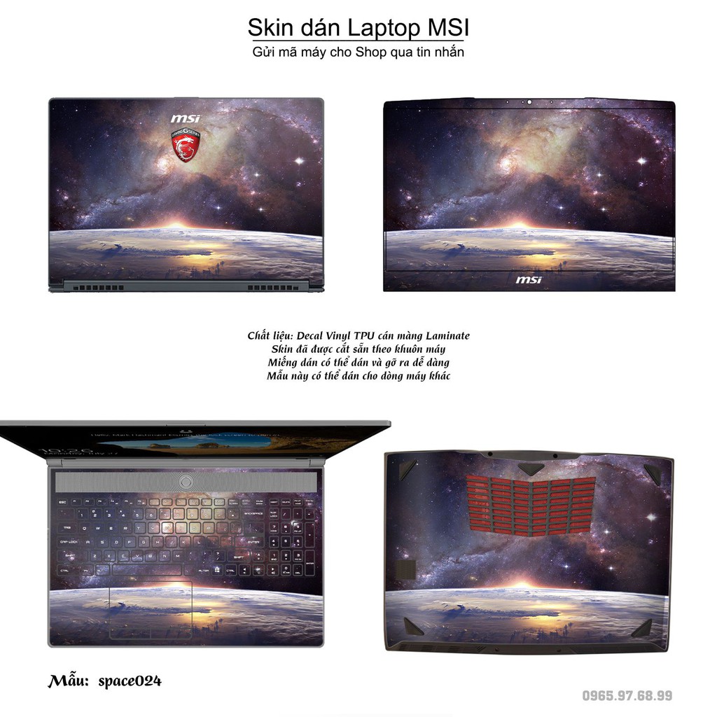 Skin dán Laptop MSI in hình không gian _nhiều mẫu 4 (inbox mã máy cho Shop)