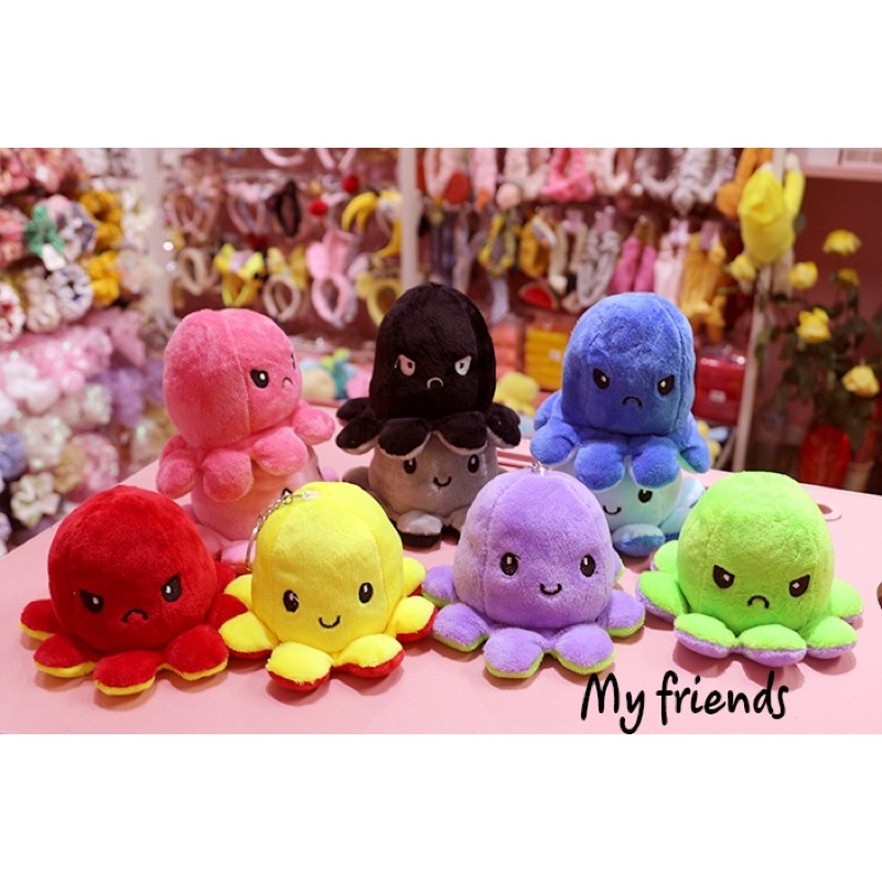 Gấu Bong Bạch Tuộc Cảm Xuc Lật Mặt Nhiều Mau Sắc Xanh đỏ Tim Vang Hồng Size S Gia Rẻ Vo địch Tốt Gia Rẻ