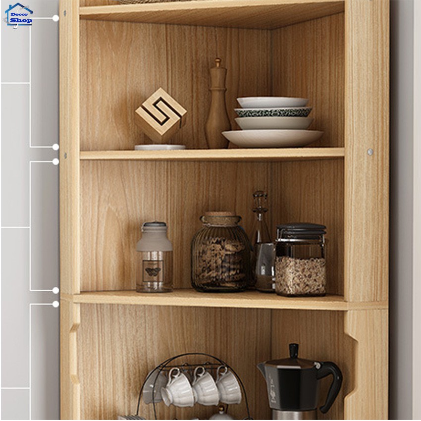Tủ gỗ đầu giường tam giác 4 cánh nhiều ngăn để đồ trang trí phòng ngủ - Kệ gỗ nhà bếp để góc phòng tiết kiệm diện tích