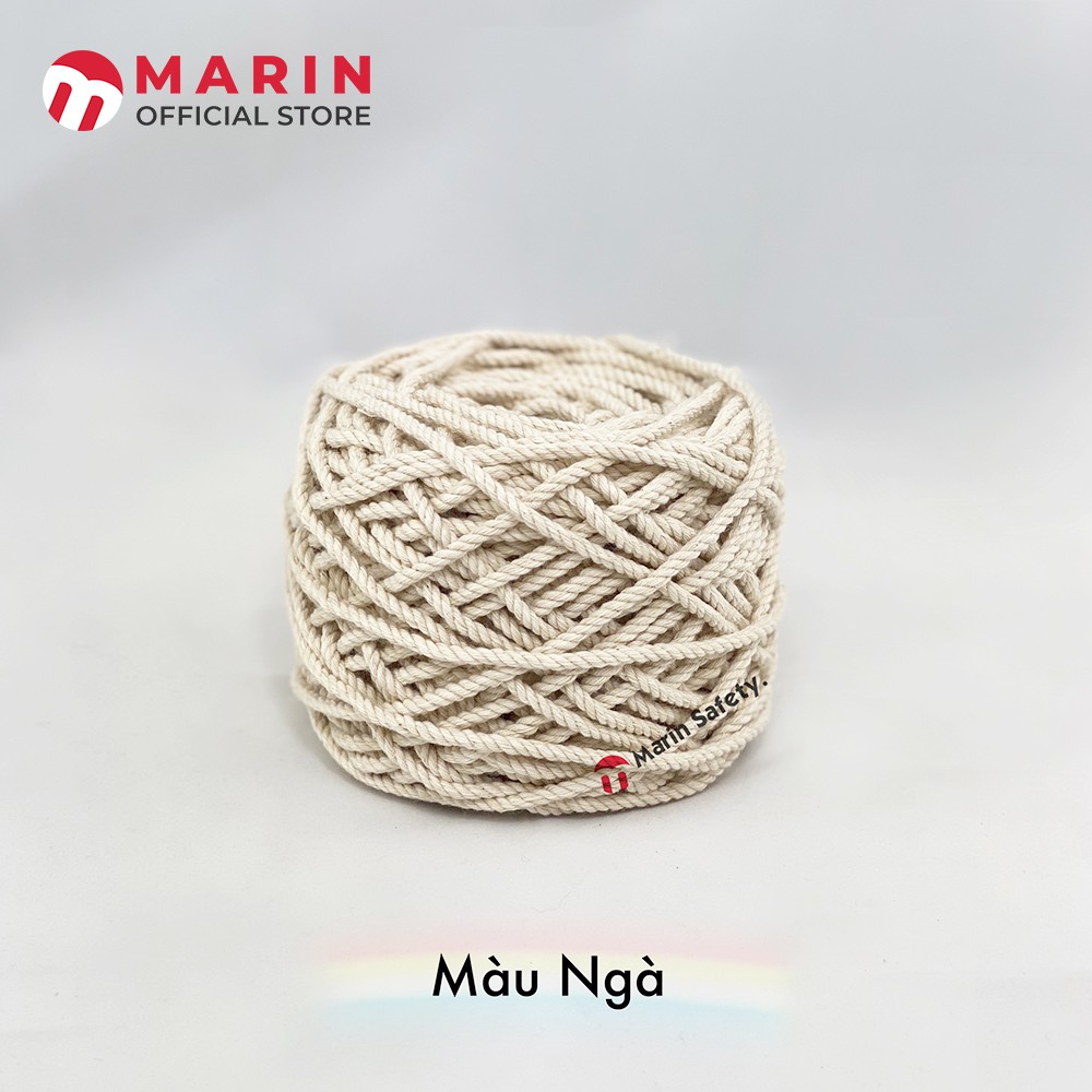 Dây thừng se macrame cotton màu ngà, màu kem sợi 5mm