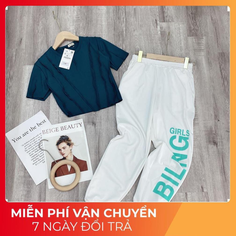 [ 𝐅𝐑𝐄𝐄 𝐒𝐇𝐈𝐏 ] Set Croptop Thể Thao Quần Boom Xanh