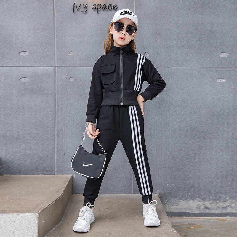 Bộ Thu Đông Thể Thao Cho Bé Gái và Bé Trai Áo Dài Tay Quần Dài Chất Liệu Nỉ Ken Store