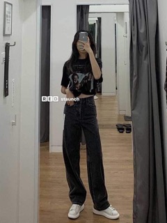 QUẦN SUÔNG DÁNG DÀI ĐEN THỤNG