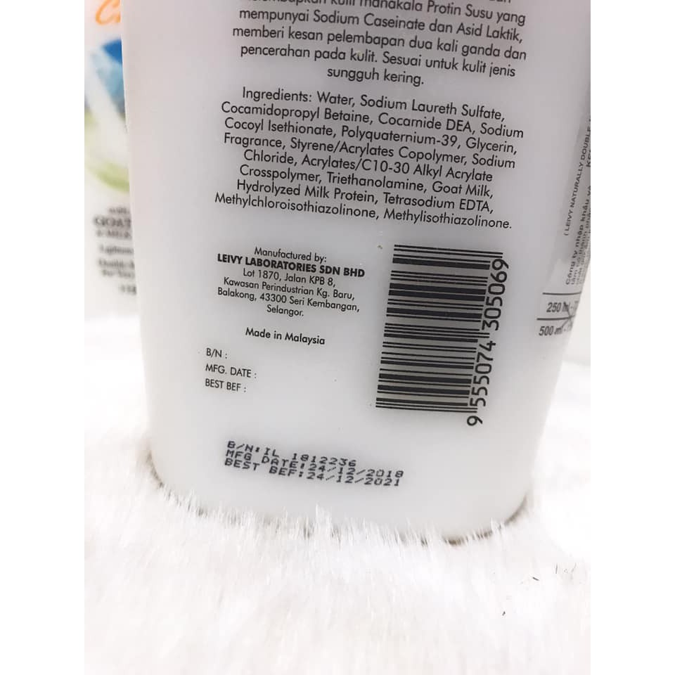 Sữa Tắm Trắng Da Dưỡng Ẩm Leivy Nhân Lộc Tinh Chất Sữa Dê Cao Cấp Chính Hãng Malaysia 1150ml | BigBuy360 - bigbuy360.vn