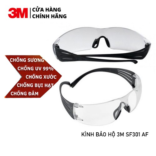 Kính Chống Bụi 3M™ SF301AF, Chống Đọng Sương, Tròng Trong