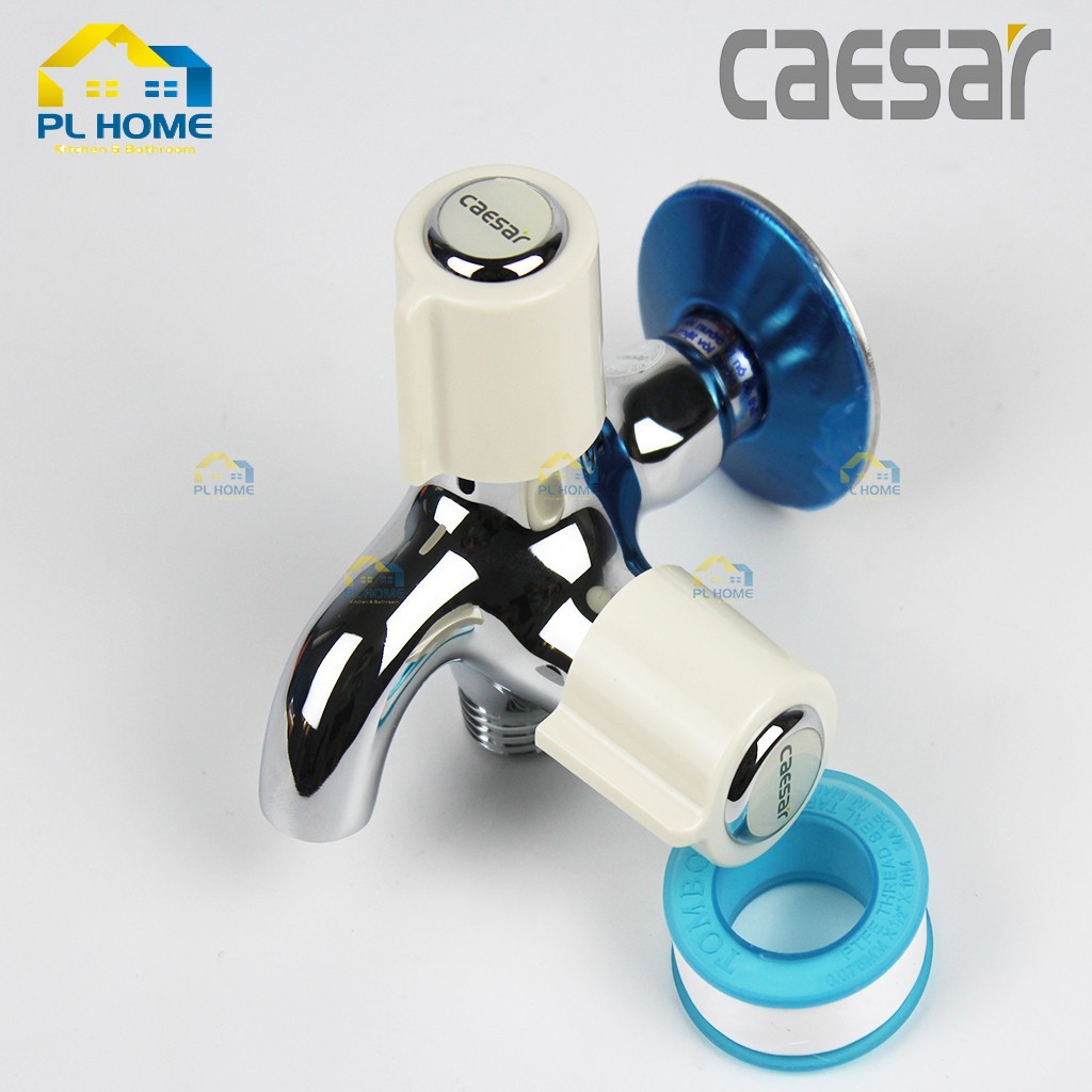 Vòi hoa sen tắm CAESAR cao cấp, đầu ren 21mm tiêu chuẩn kết nối với thiết bị vệ sinh - Tặng keo lụa quấn ống nước