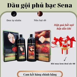 Dầu gội phủ bạc gội nhuộm đen nâu tóc thảo dược cho tóc bạc Sena