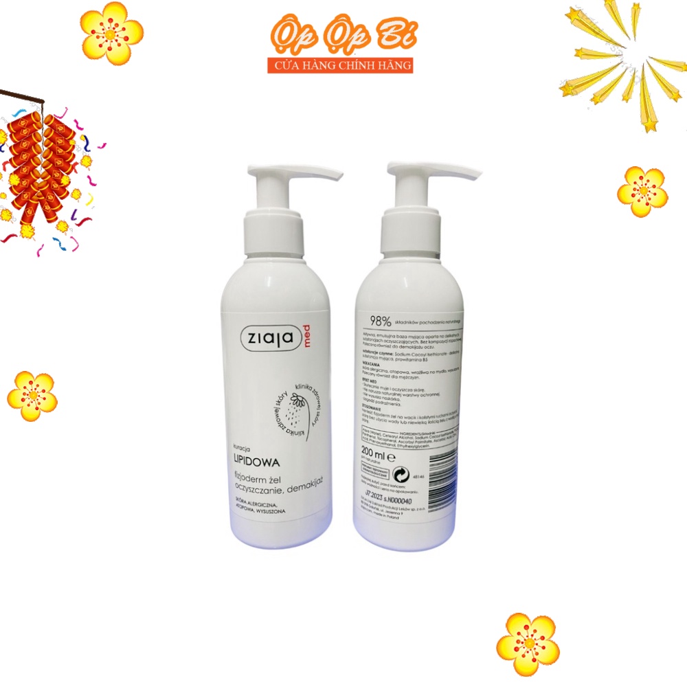 Sữa Rữa Mặt Dành Cho Da Khô Và Nhạy Cảm Ziaja Med Trắng 200ml