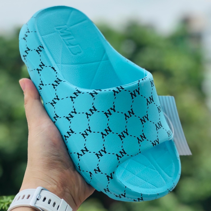 Dép bánh mỳ ❤️FREESHIP + Hộp❤️ dép đúc mlb ny bóng chày quai ngang thể thao nam nữ đủ màu hoạ tiết ny chất xịn,màu xanh
