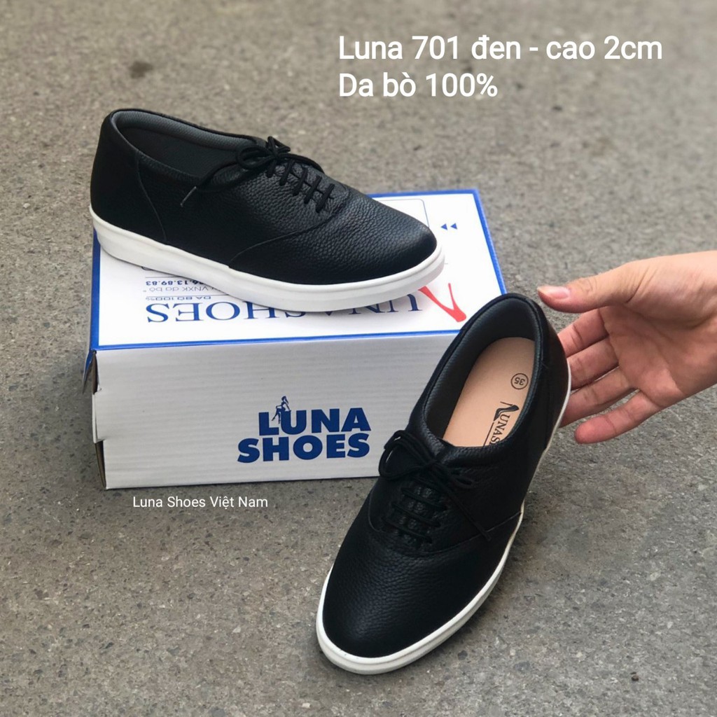 Giày Slip on nữ - Giày lười da nữ Lunashoes (701) tăng chiều cao - Chất liệu da bò sẵn hàng