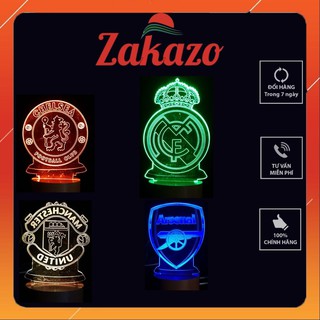 Quà tặng, Đèn ngủ 3D, Đèn trang trí, Led 3D chủ đề Bóng đá 16 màu, đế gỗ – chính hãng 𝐙𝐀𝐊𝐀𝐙𝐎