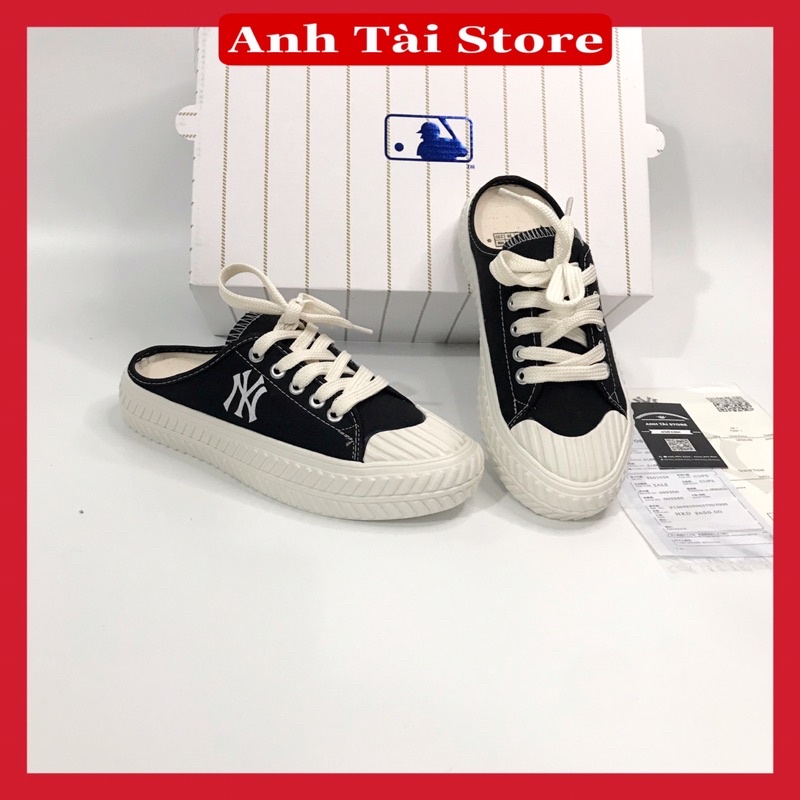 (⚡️Tặng Full bok + vớ + quà ⚡️) Giày sneakers nữ sục đạp gót đen đế bằng êm chân chống trơn trượt GS 766