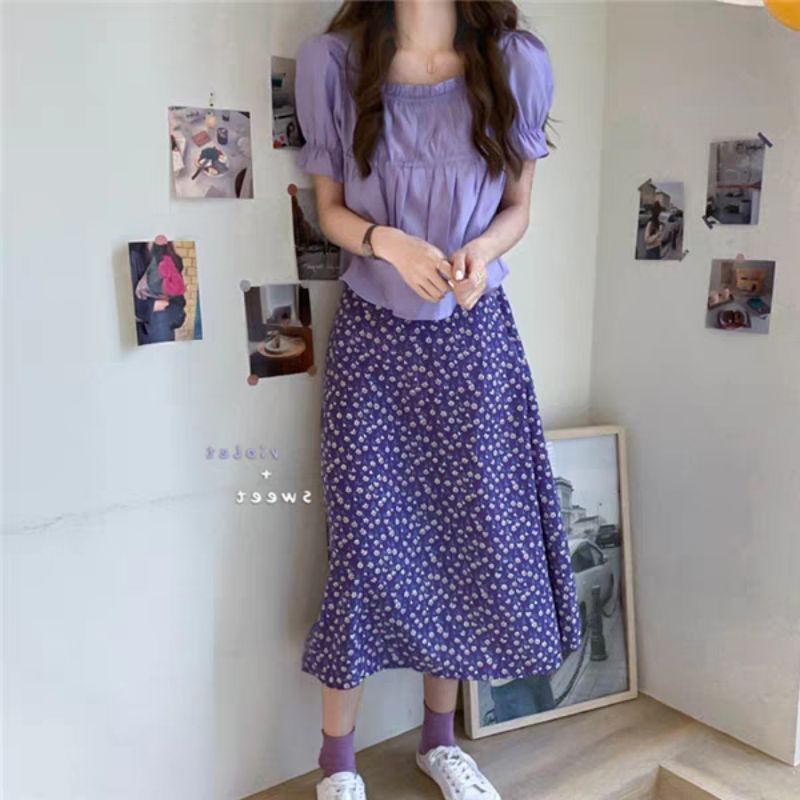 chân váy hoa nhí