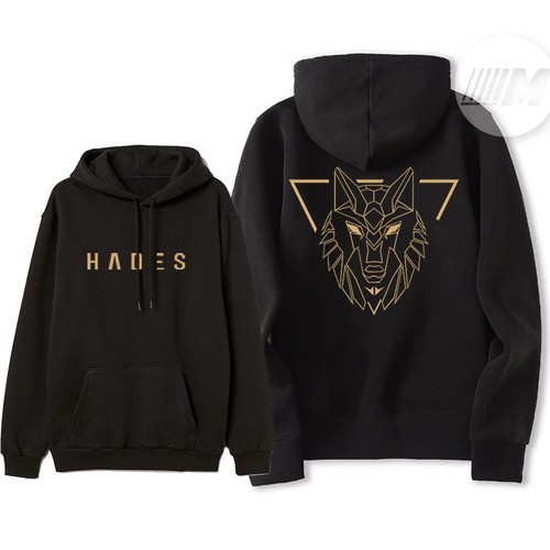 Áo hoodie unisex đầu sói Hades chất nỉ da cá mềm mịn