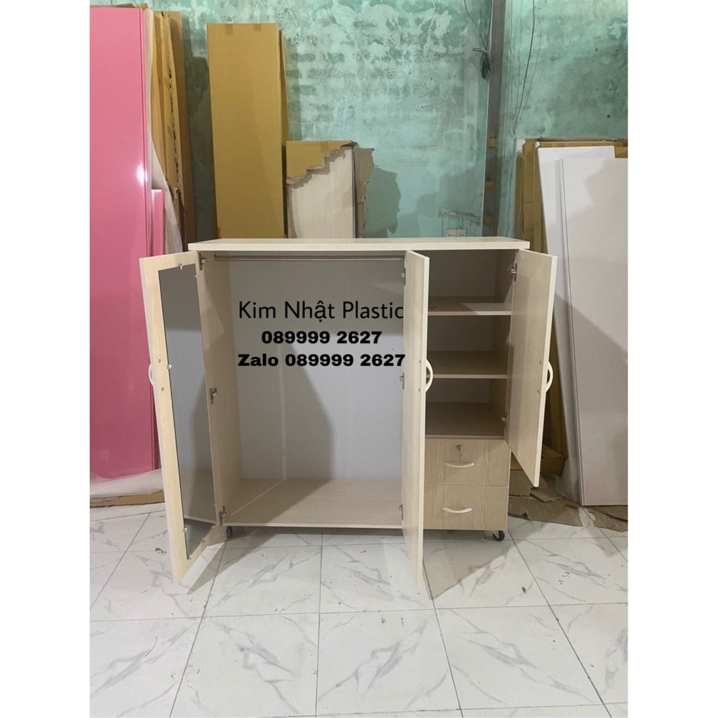 Tủ quần áo nhựa trẻ em màu gỗ cực đẹp giá rẻ FREESHIP N1 | BigBuy360 - bigbuy360.vn
