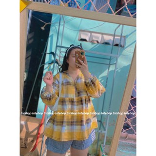 Áo Babydoll Sọc Khuy . Bigsize 60-90kg . Ảnh Thật 100%