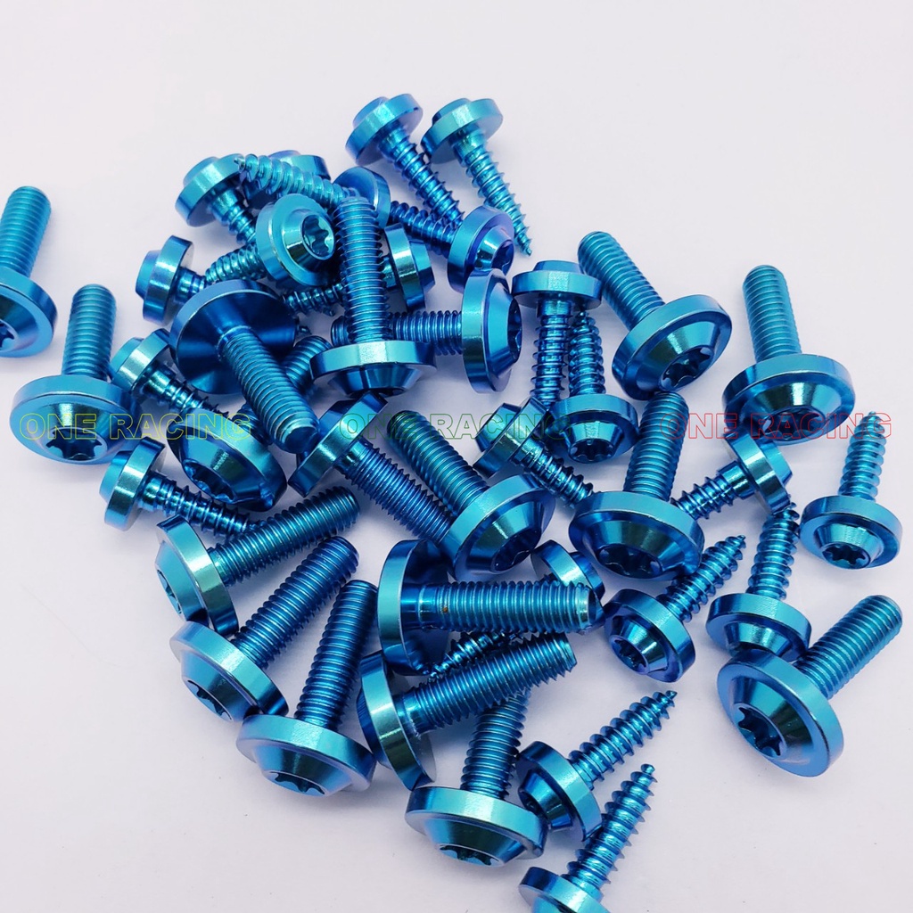 Full ốc titan sirius exciter winner wave sonic satria jupiter dàn áo xe máy, dòng ốc gr5 cao cấp, màu lục bảo