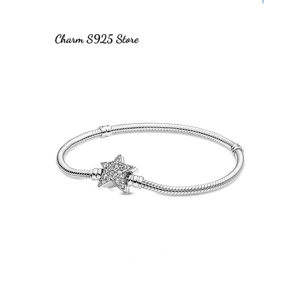 VÒNG TAY PAN ALE MỀM NGÔI SAO ĐÍNH ĐÁ BẠC S925 CAO CẤP