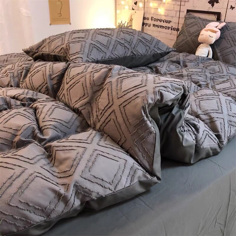 Bộ Chăn Ga Gối Đũi Hàn Vintage Hàng Nhập Khẩu Cao Cấp 4 Món